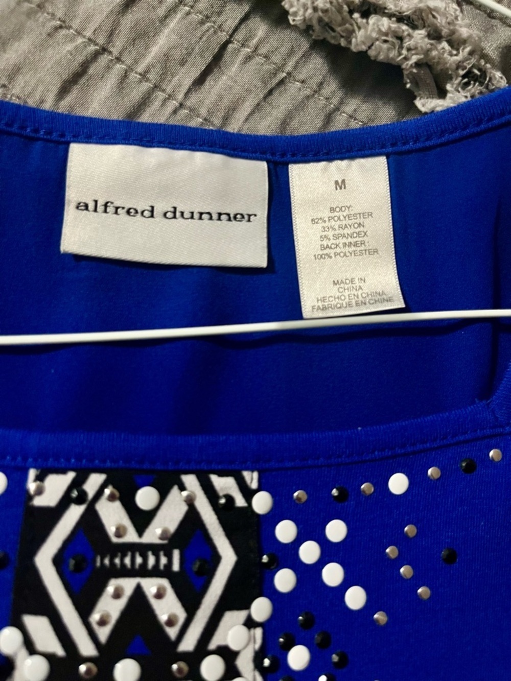 Alfred Dunner Royal Blue Embellished Knit Tunic - Picture 2 of 5